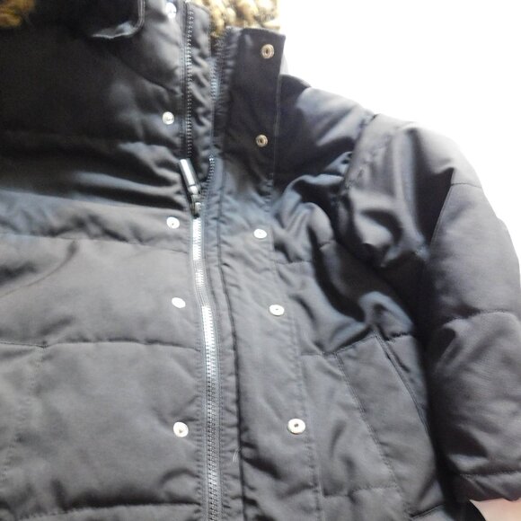 Swiss Tech Kids Parka Coat Black with Faux Fur Hood Size 6-7 - Picture 3 of 8